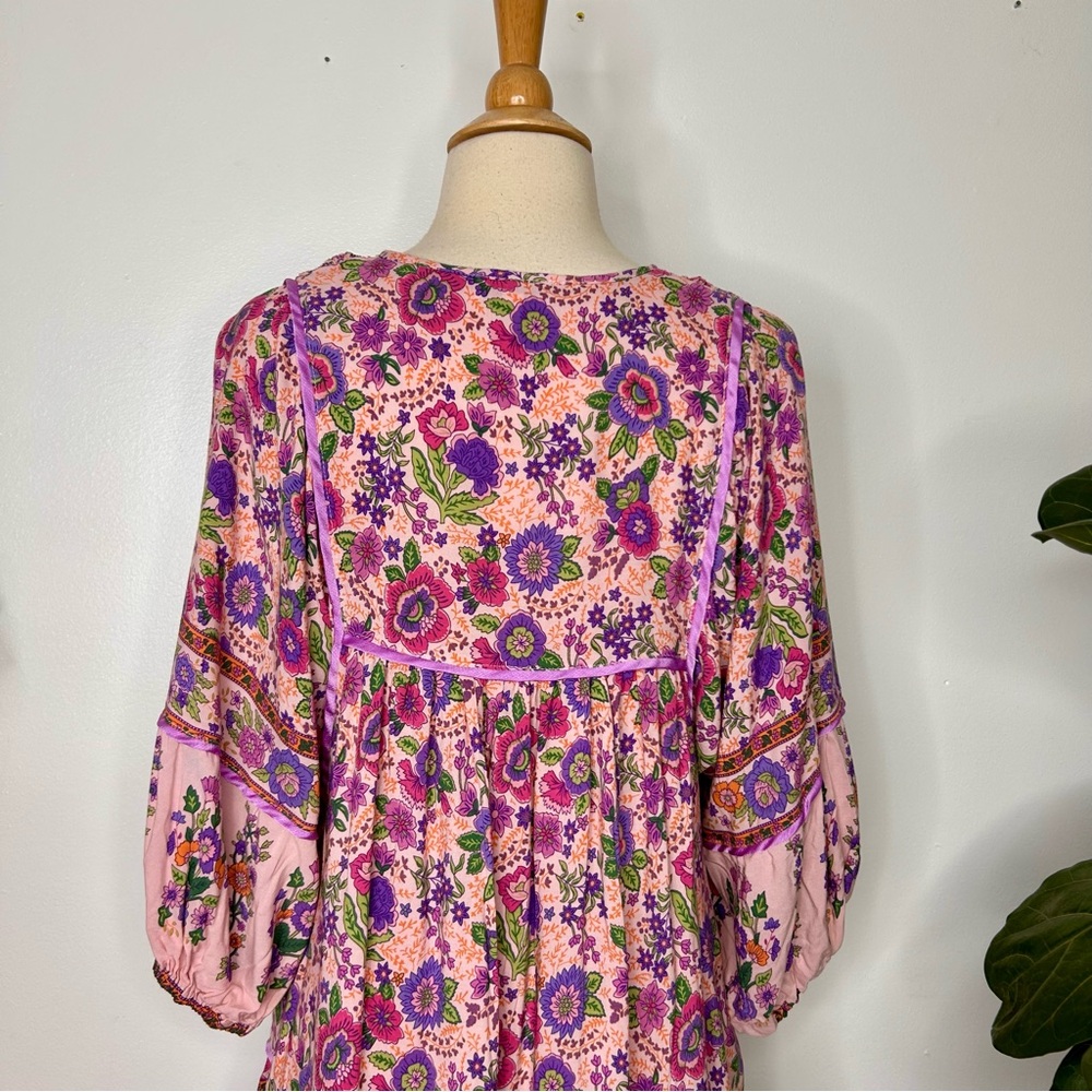 Umgee smocked front tassel tie boho dress - Picture 5 of 6